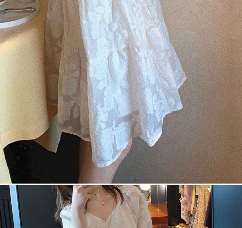 欧根纱浮雕提花纱剪花纱面料挺括蓬蓬裙连衣裙衬衣布料春夏花朵详情19