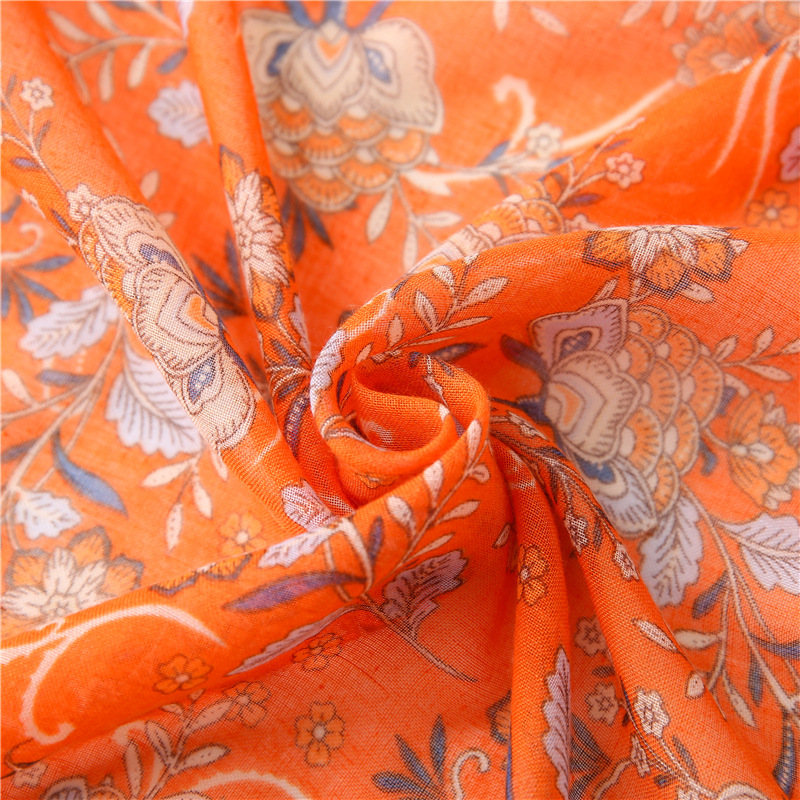 Japanese-style artistic and fresh cotton and linen scarf, retro patchwork Bohemian cashew print silk scarf, beautiful sun protection scarf, whisker, Korean cotton dense Bali gauze scarf shawl pic 45