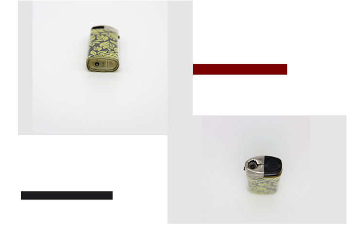 速卖通明火打火机绿叶印花厨房煤气灶打火机户外烧烤电子打火器详情5