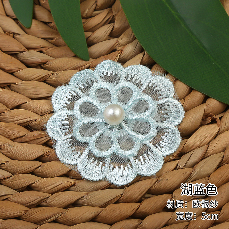 New six-color beaded organza flower triumphal bird two-layer organza lace clothing accessories factory direct sales pic 8