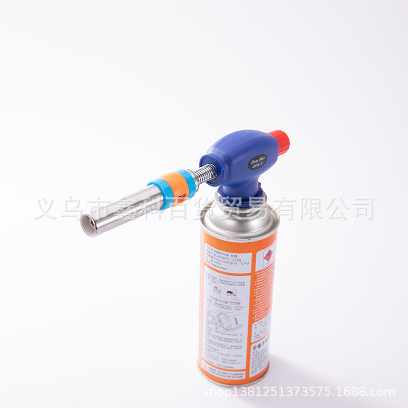 跨境现货卡式喷火器头户外烧烤烘焙焊枪火器铁管加长直冲喷火器详情13