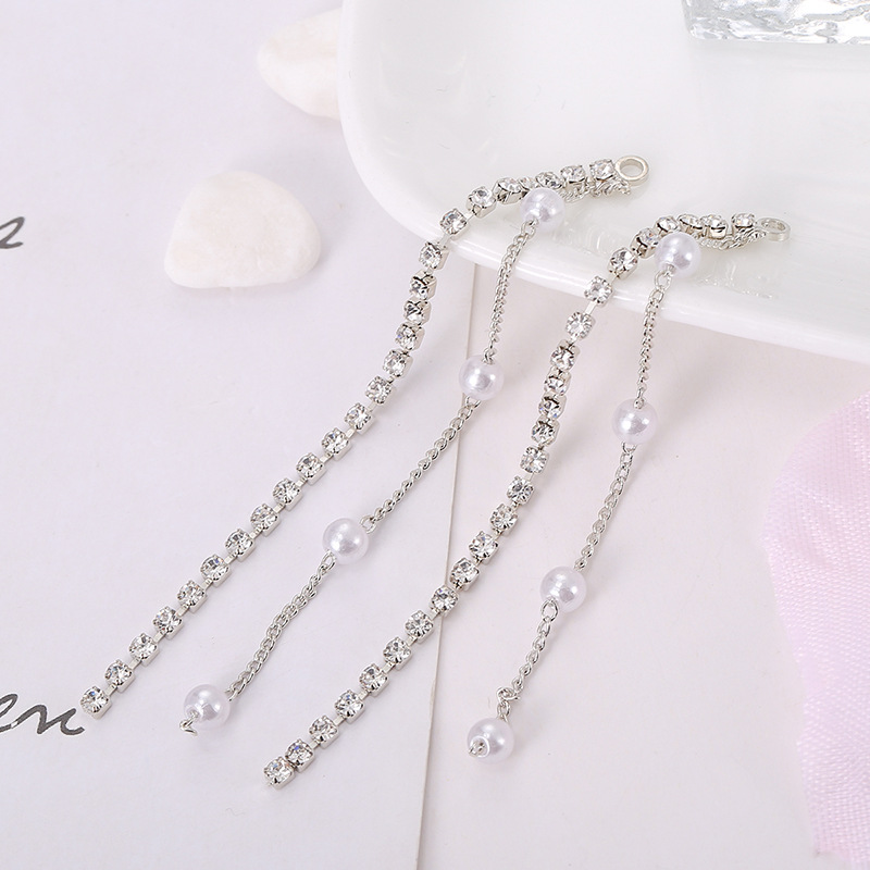 Best-selling diy water diamond claw chain, welded earrings, tassel accessories, earrings, versatile heart-shaped round five-pointed star ear strings pic 22