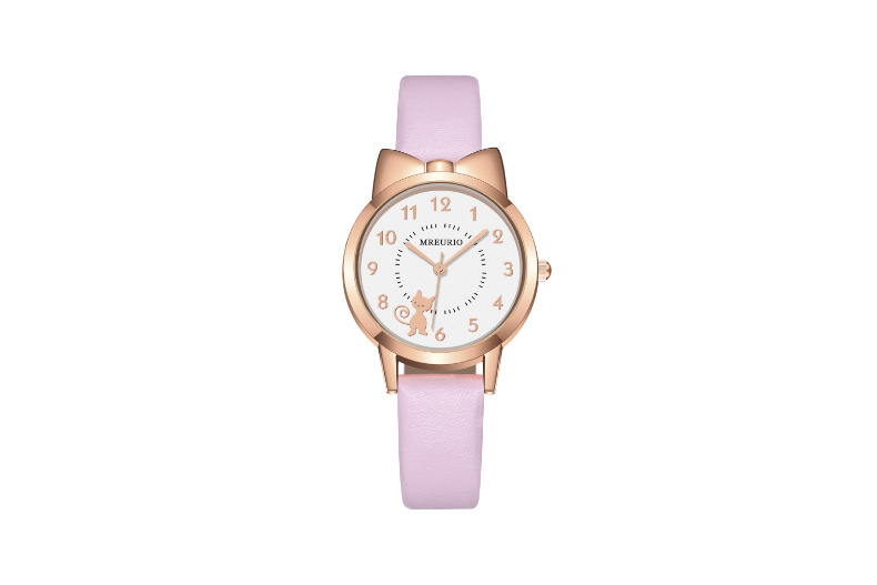 抖音爆款儿童手表女孩石英表女童皮带可爱蝴蝶结数字小猫学生手表详情15