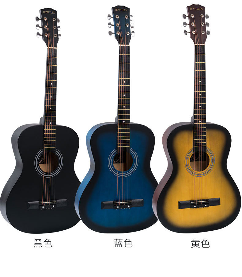 A complete set of 30-inch and 36-inch rounded corner acoustic guitars for students, beginners, and novice acoustic guitars to start practicing pic 13