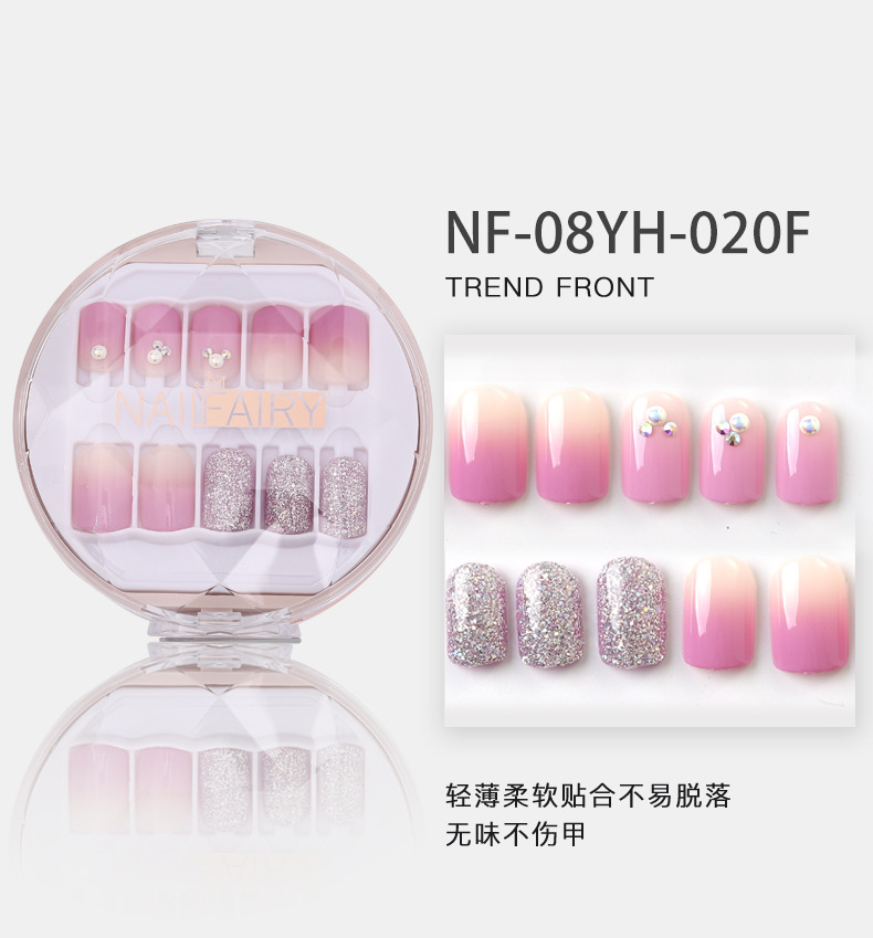 Customized new acrylic box wearable nails, finished nail plates, packaging logo, customized nail art plates, fake nails pic 7