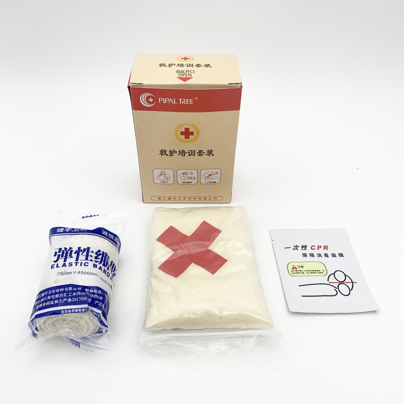 Home pure cotton triangular bandage, Red Cross training first aid kit accessories, bandage breathing mask, training first aid set pic 2