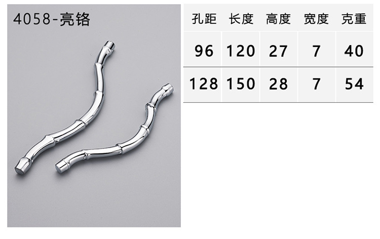 欧卡丽 柜门抽屉跨境浴室柜电视柜竹节拉手 锌合金简约现代拉手详情41