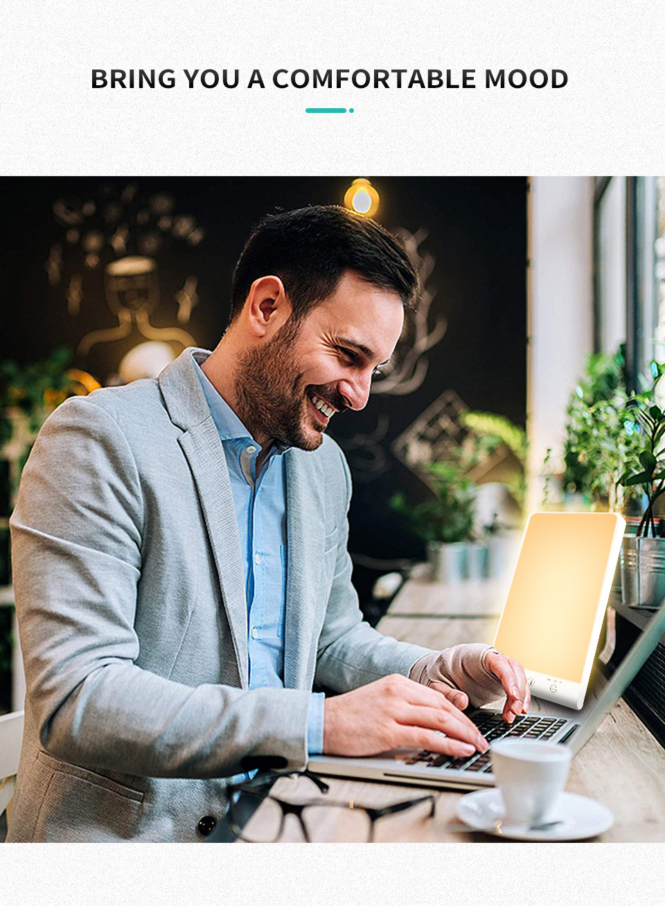 The white rectangular light therapy light strip control button USB power cord supports Tuya Alexa Google Assistant Smart Life mode pic 3