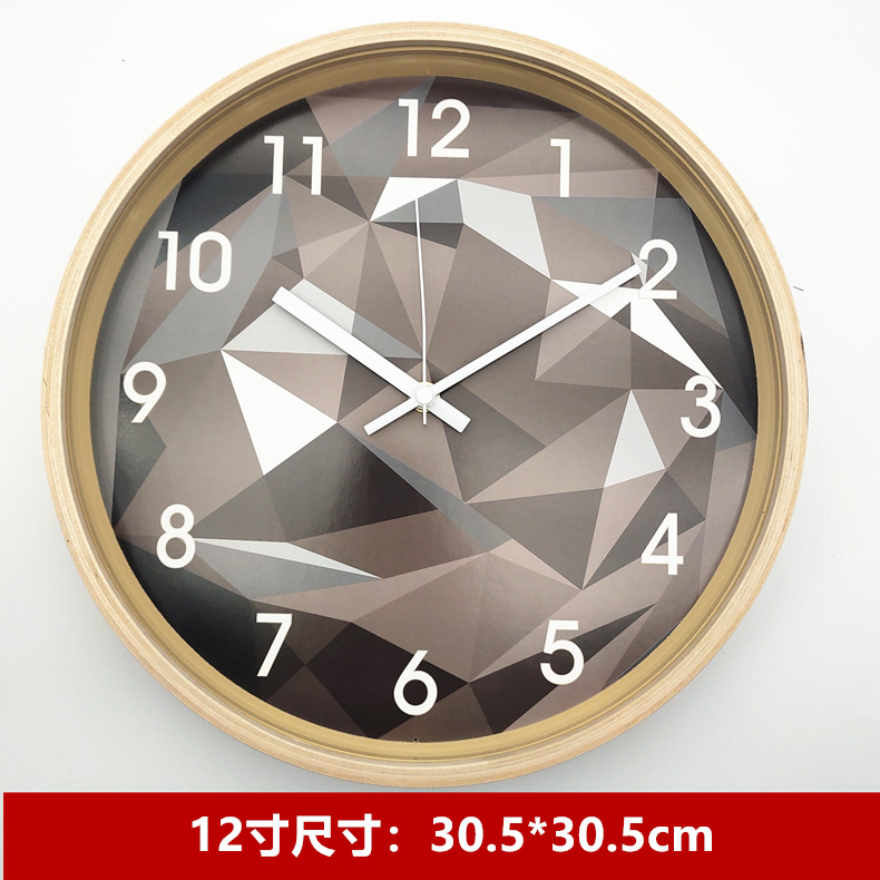 Japanese-style simple wall clock with large font, living room wooden clock, dining room bedroom modern silent round clock, solid wood frame pic 25