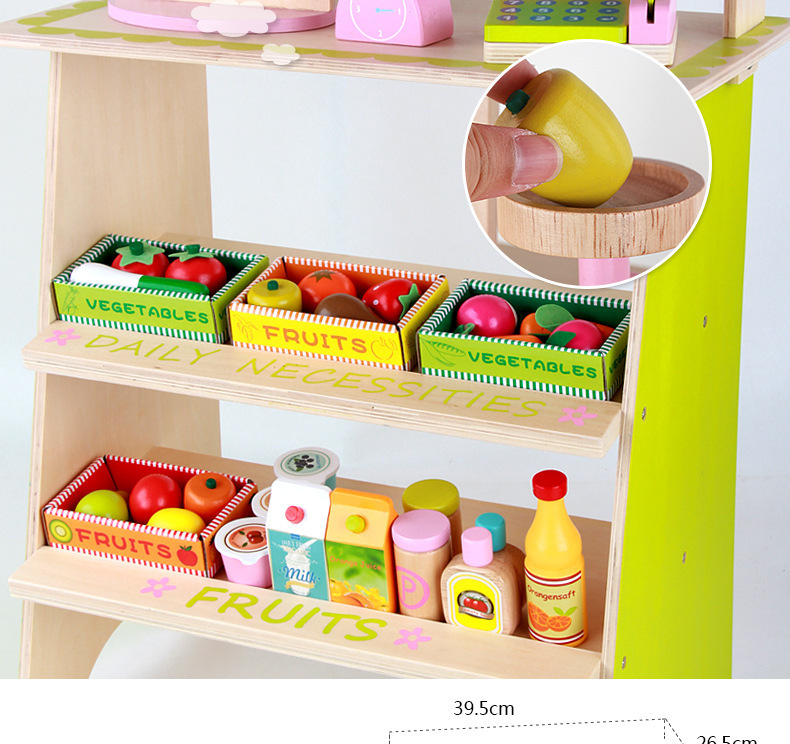 木制仿真售卖架水果摊过家家儿童玩具套装幼儿园游戏玩具现货批发详情6