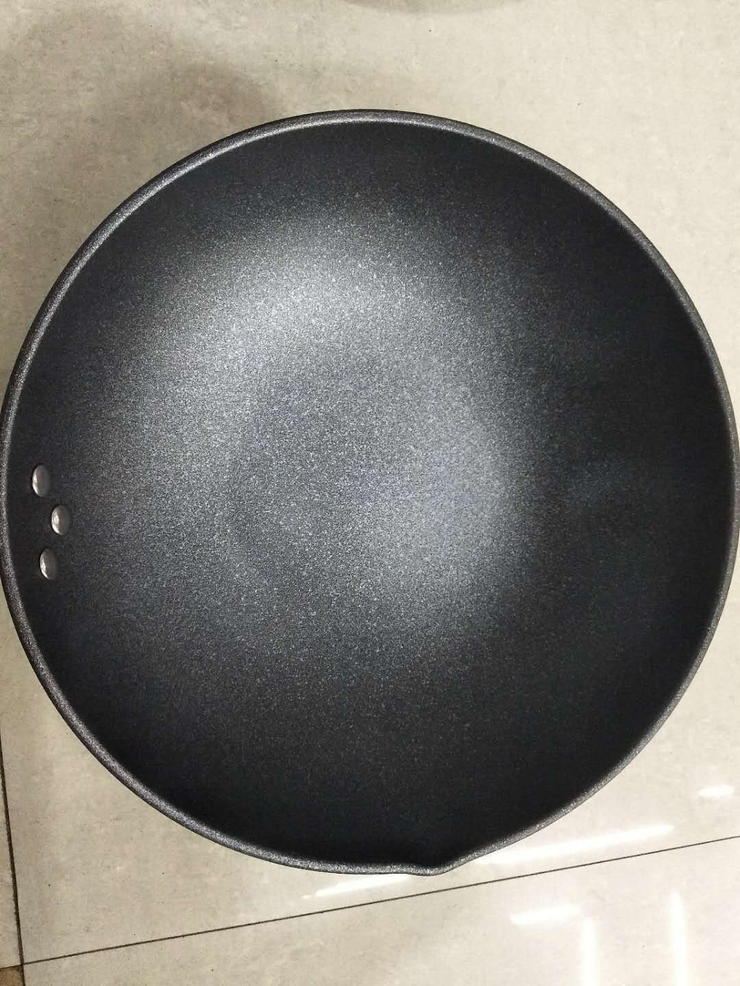 Thickened tourmaline flat-bottomed wok, smoke-free, non-stick cookware, induction cooker, natural gas universal steel spatula king wok pic 1