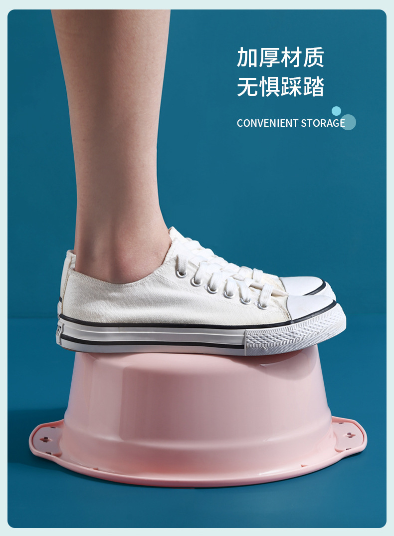 Thickened household washbasin, adult plastic laundry basin, double-eared baby foot basin, kitchen vegetable basin, plastic washbasin pic 7