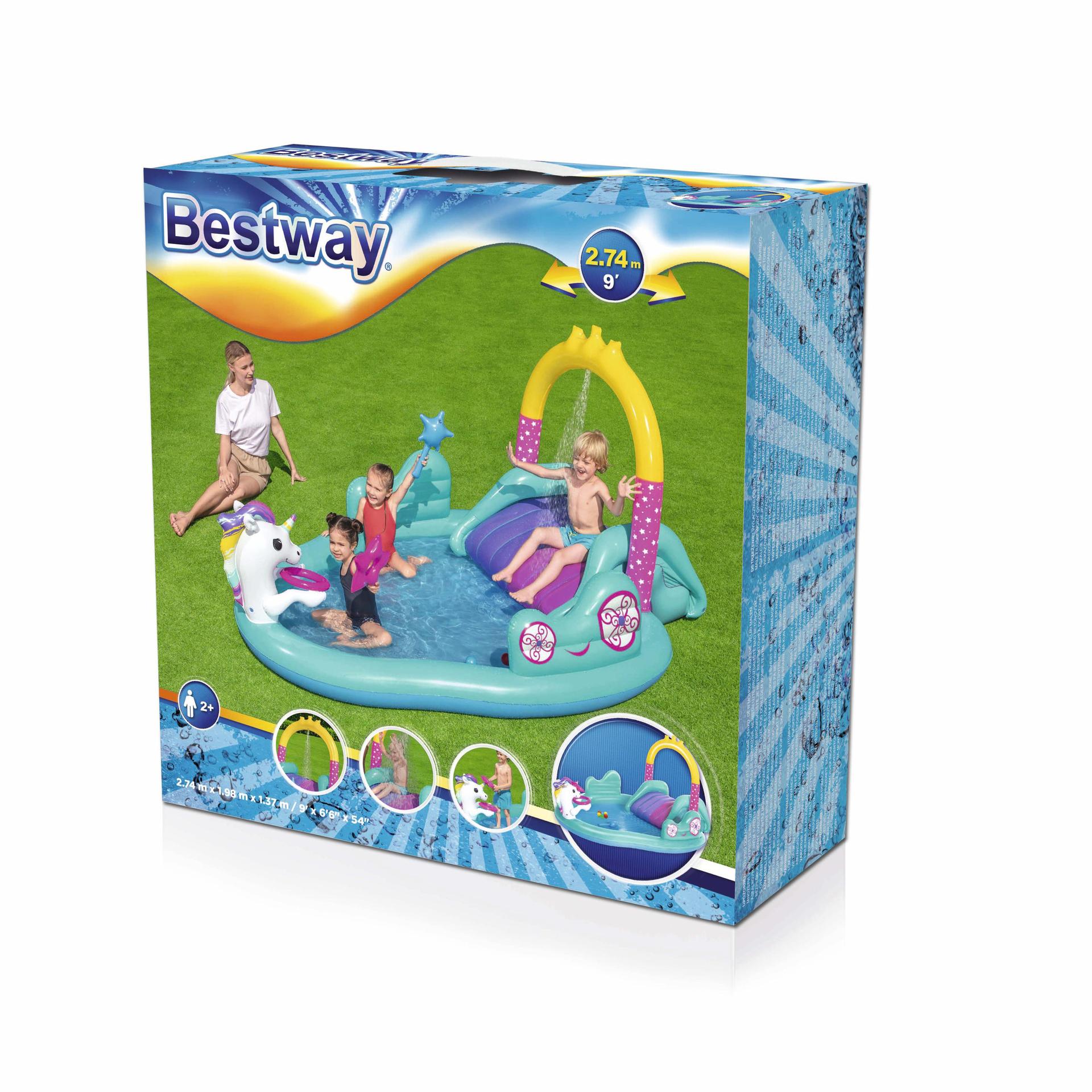Bestway53097天马游乐水池游戏球池充气水池儿童独角兽戏水乐园详情5
