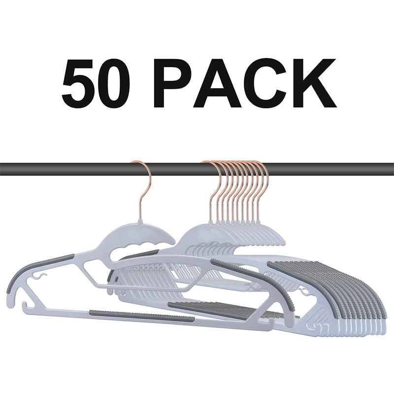 Dry and wet plastic anti-slip clothes hanger, multi-functional trouser rack, traceless windproof coat hanging rack, trouser support rack, clothes drying rack, rose gold pic 25