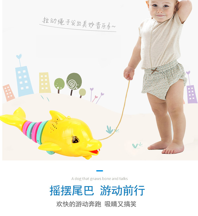 Colorful plastic dolphin toys, tail-swinging little dolphin rings, bead-stringing, matching, educational toys, DIY bead-building, suitable for primary school students pic 3