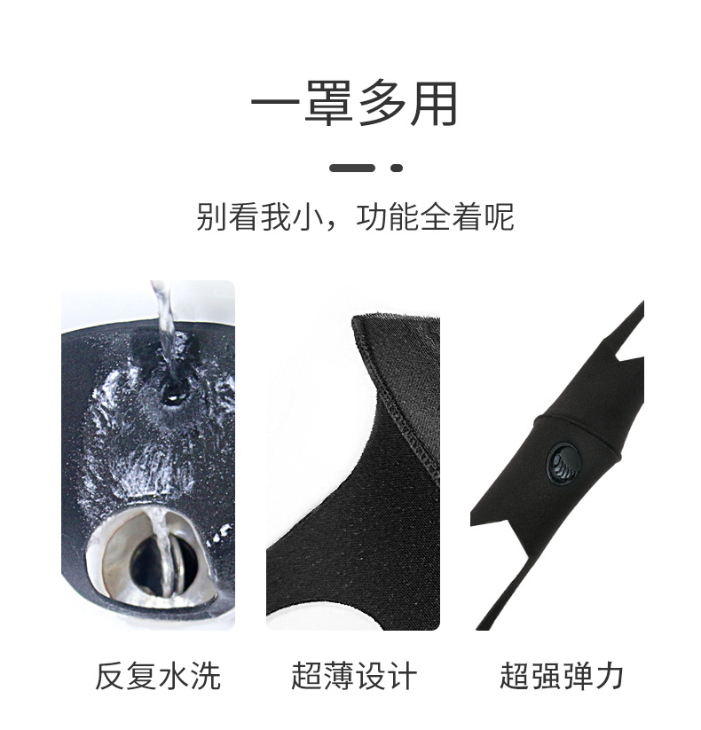 口罩一次性女男明星同款网红防尘透气晒潮黑色带呼吸阀薄款夏季天详情2