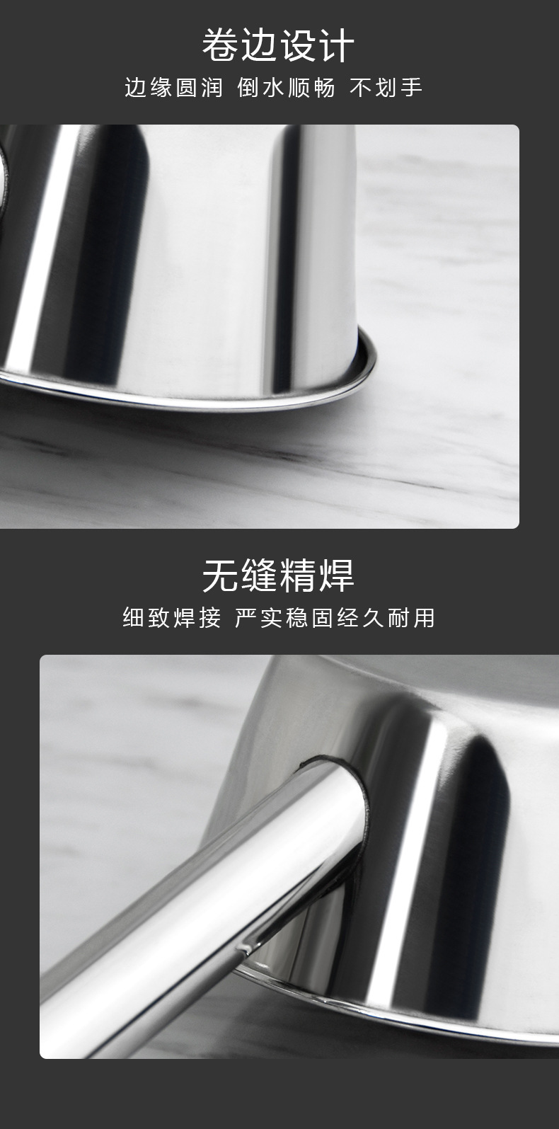 不锈钢水勺加厚精焊无磁水勺厨房酒店水勺汤勺粥勺加长水瓢详情15