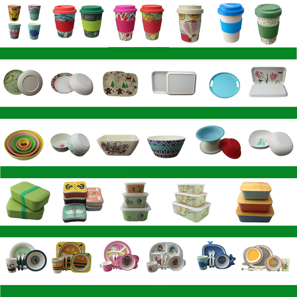 热销柠檬图案竹纤维环保餐具餐盘多种规格平盘深盘大披萨盘详情5