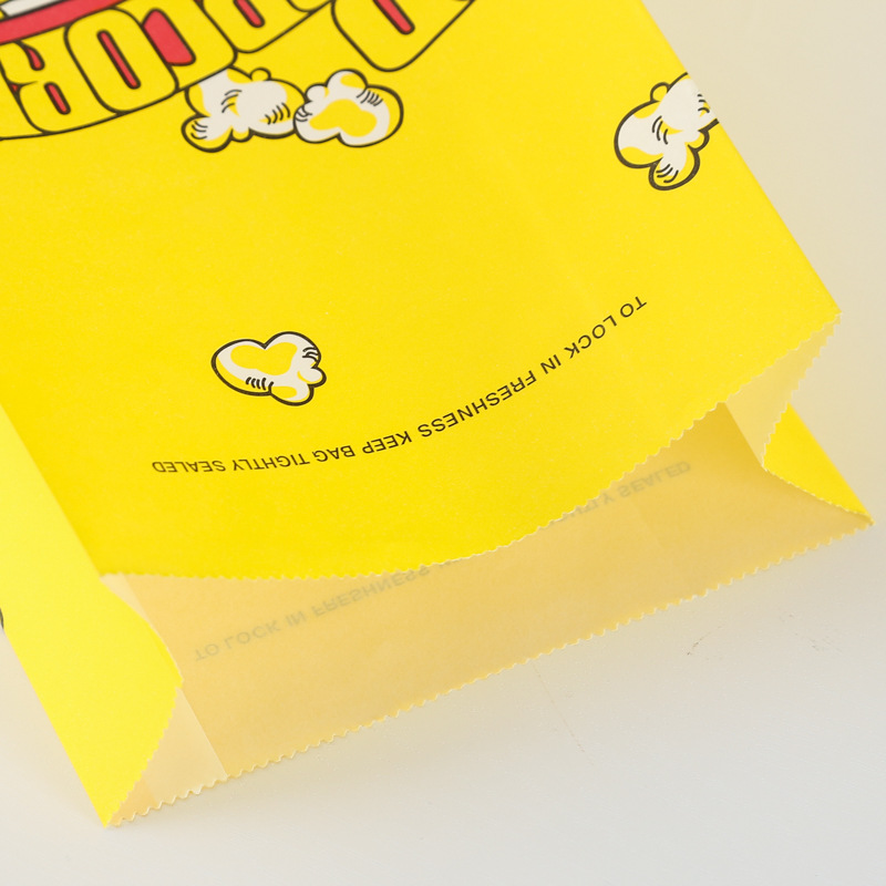 Wholesale of oil-proof popcorn paper bags, food-grade kraft paper laminated square bottom bags and thickened packaging bags from the manufacturer pic 7