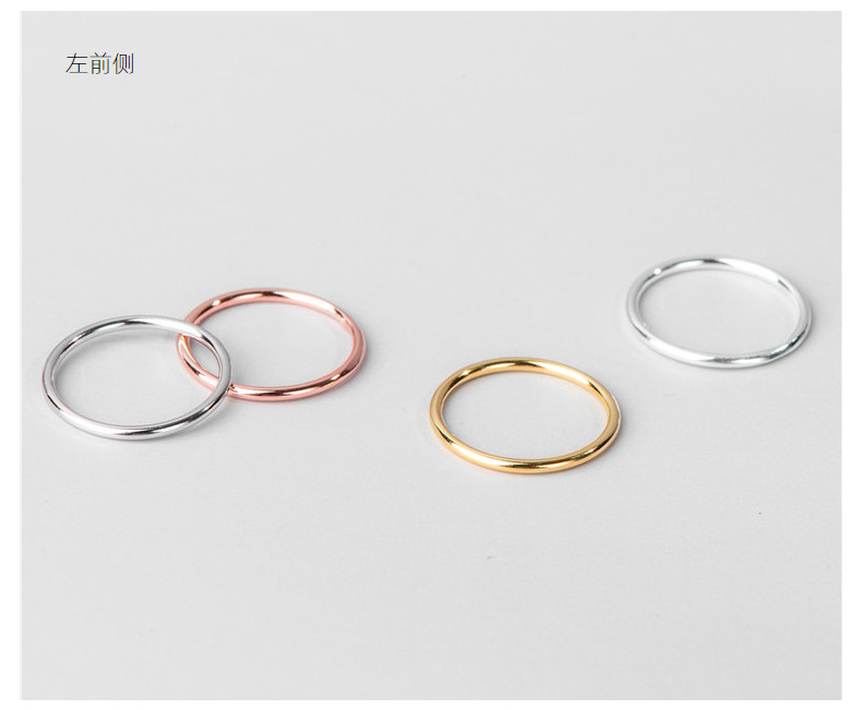 Wholesale S925 sterling silver aperture rings for women, 1.2mm to 1mm fine rings, fashionable band rings, and ring finger joint rings from the manufacturer pic 22