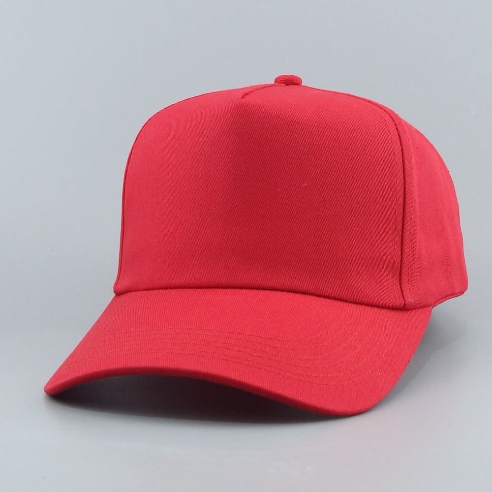 Pure cotton blank baseball cap with heat transfer printed embroidered logo, black, white and red metal tail buckle, all cotton six pieces pic 12