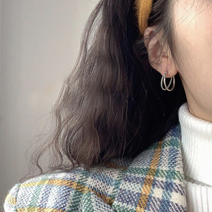高级感圆圈耳环2025年新款潮夏季简约素圈耳圈小众设计感纯银耳饰详情5