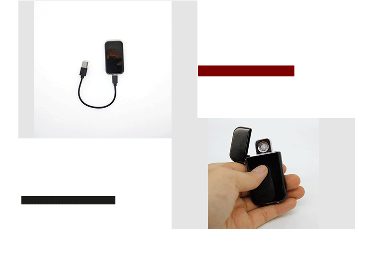 跨境现货防风金属雪茄打火机USB充电电弧点烟器家用点香时尚烟具详情5