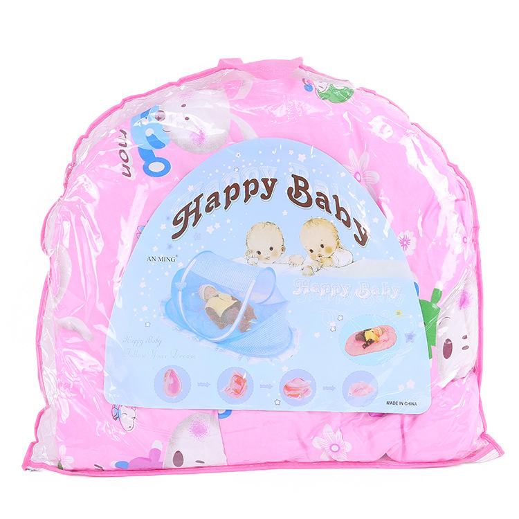 跨境爆款婴儿蚊帐新款宝宝折叠式带棉垫蚊帐床儿童卡通防蚊床批发详情14