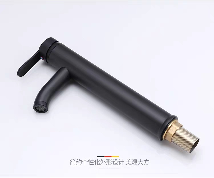 不锈钢冷热水龙头欧式黑色台上盆洗手盆水龙头卫生间面盆水龙头详情11