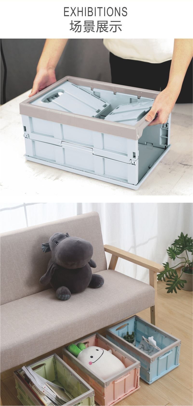Nueva llegada pequeña caja de almacenamiento plegable para dormitorio estudiantil caja de almacenamiento de libros caja de almacenamiento de ropa pic 5