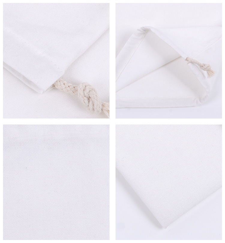 Wholesale and in-stock white drawstring cotton drawstring bags, blank eco-friendly gift packaging, storage canvas drawstring bags pic 27