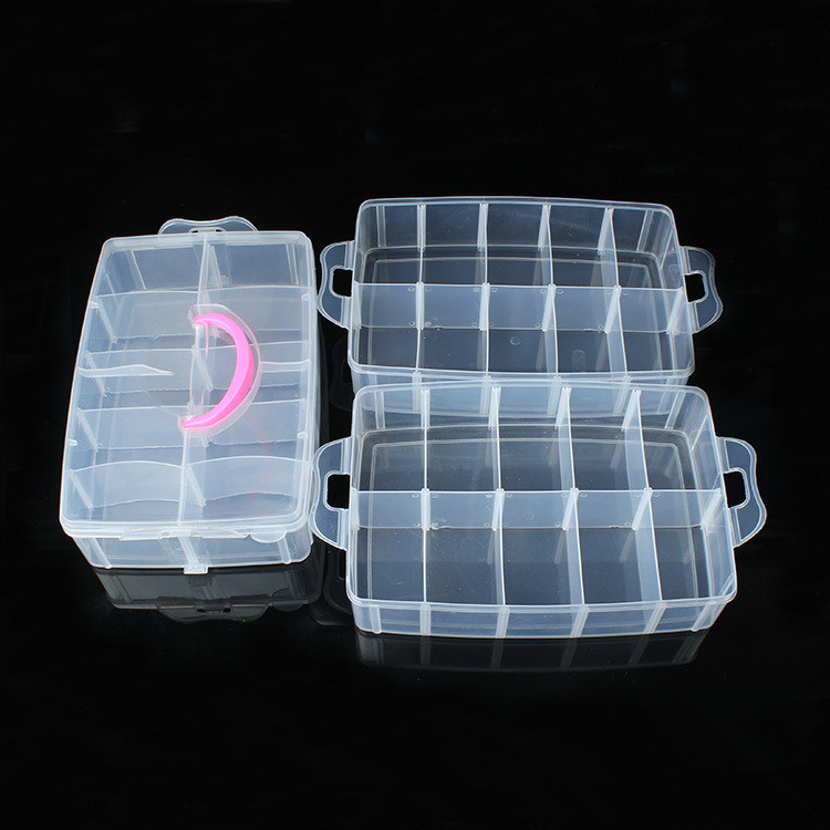 PP transparent hand-held plastic box, cosmetics and jewelry box, toy spare parts organization and storage box, sample display packaging box pic 16