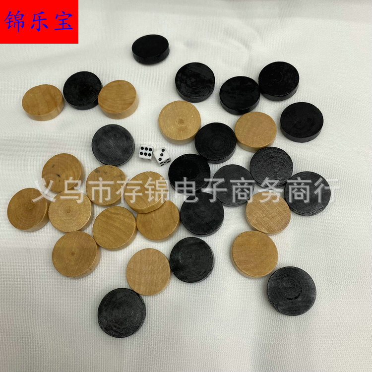 供应木制棋子西洋棋双陆棋子黑白棋子国际象棋双用多种尺寸配件材详情4