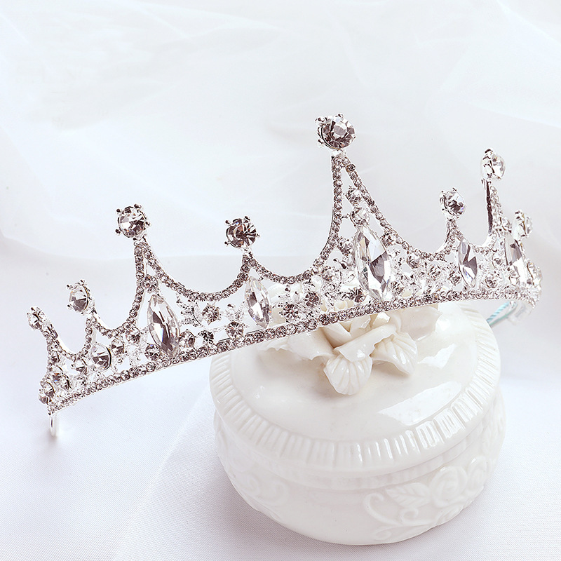 Nuevo estilo venta directa de fábrica tiara para niños tiara para niñas aros de pelo de cristal espectáculo de cumpleaños para niños accesorios de boda pic 4