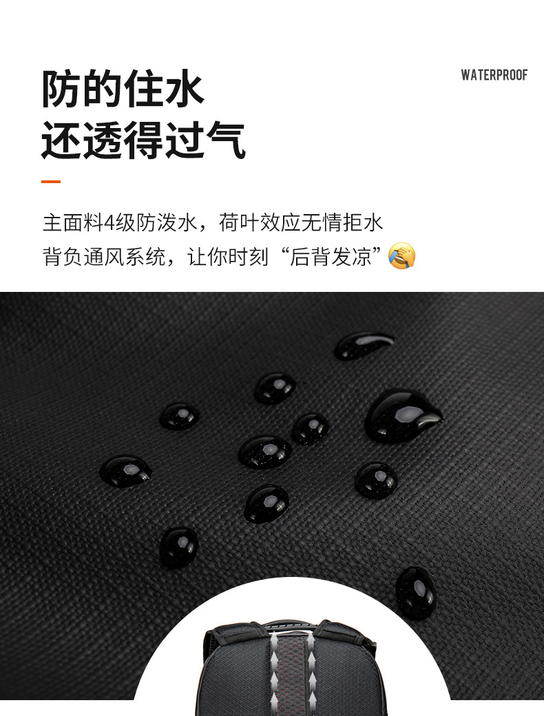 跨境大容量多功能双肩包户外旅行背包商务防盗防水电脑包运动男包详情13