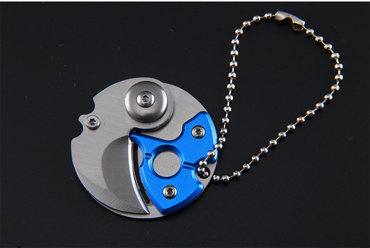Mini outdoor folding knife, coin knife, multi-functional portable keychain knife, stainless steel fruit knife, folding knife, lightweight and practical, easy to carry with safety protection pic 3
