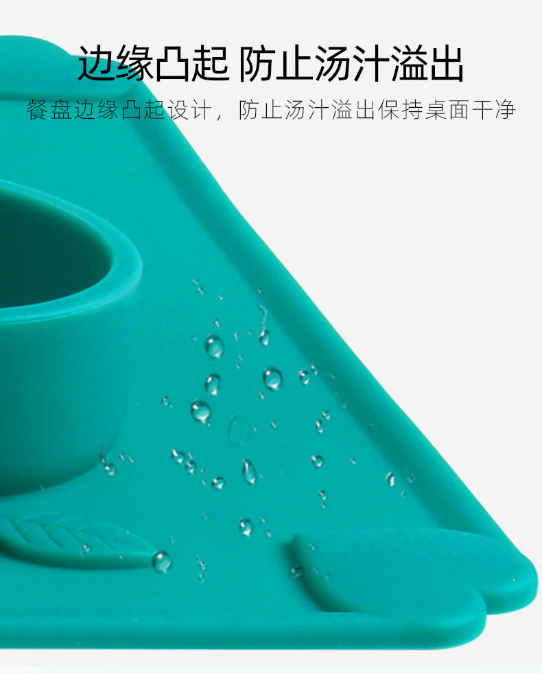 跨境热销儿童恐龙硅胶餐盘婴儿训练辅食碗叉勺围兜杯子吸碗盘餐具详情13