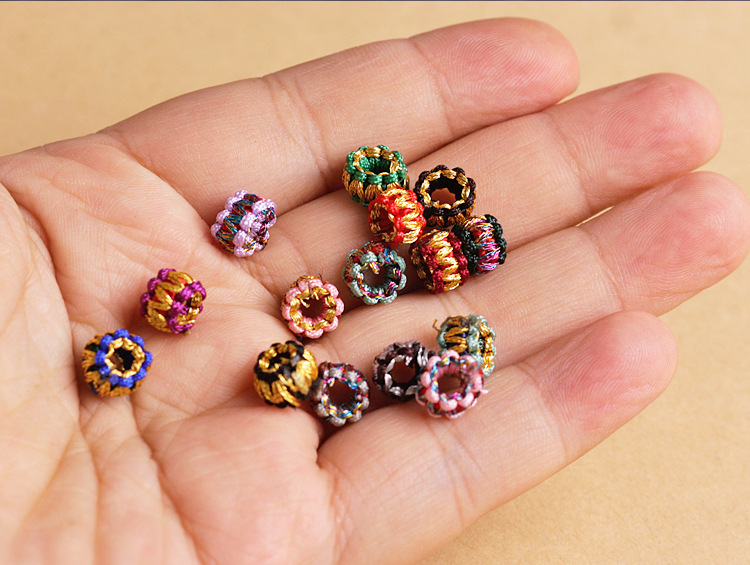 Flat knot coil pineapple knot necklace ring, hand-woven diy bracelet rope accessories, gold and silver coil balls wholesale pic 10