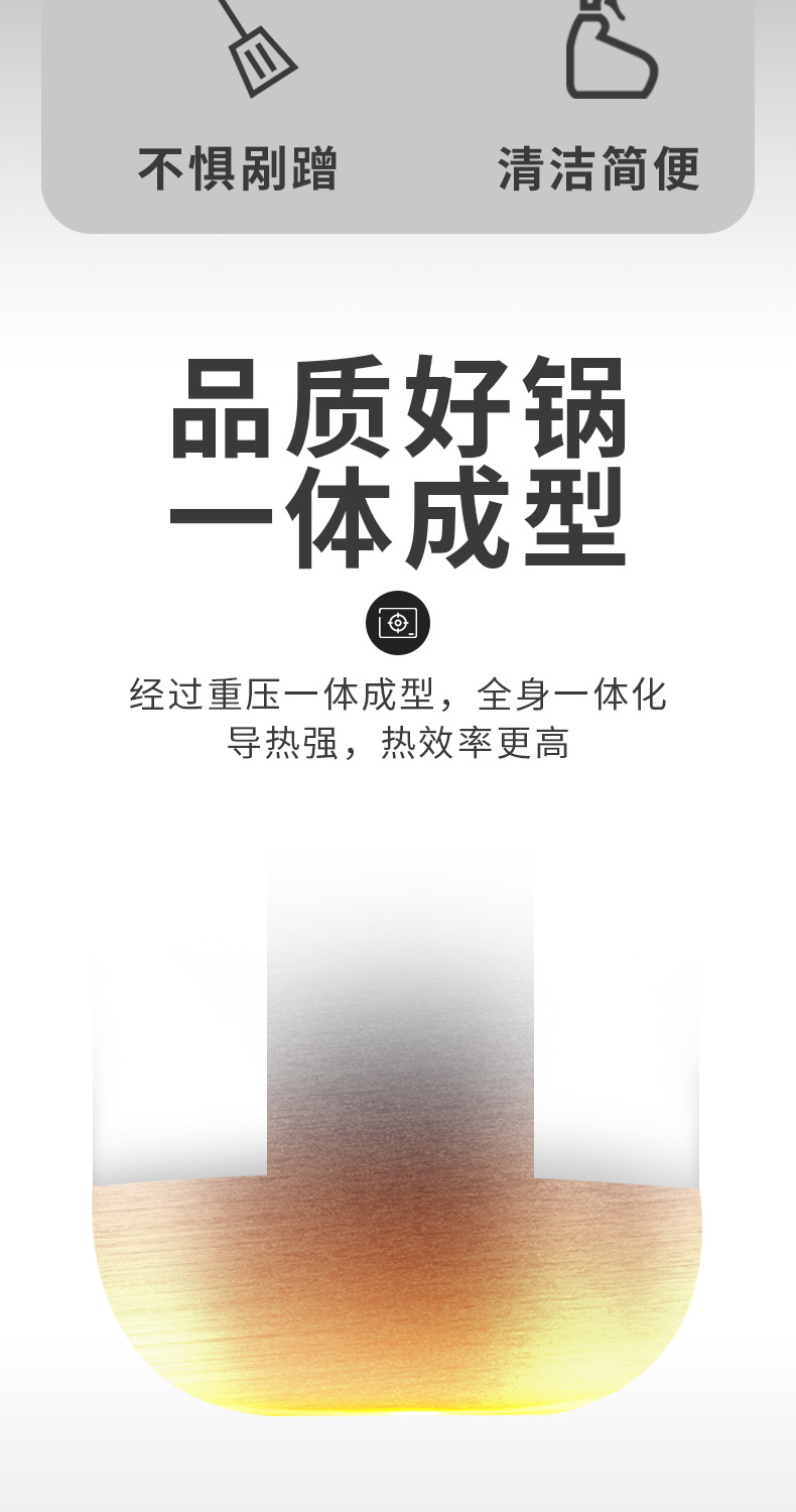 厂家批发白钢炒锅物理不粘锅无涂层炒菜锅礼品会销一件代发不锈钢炒锅详情5