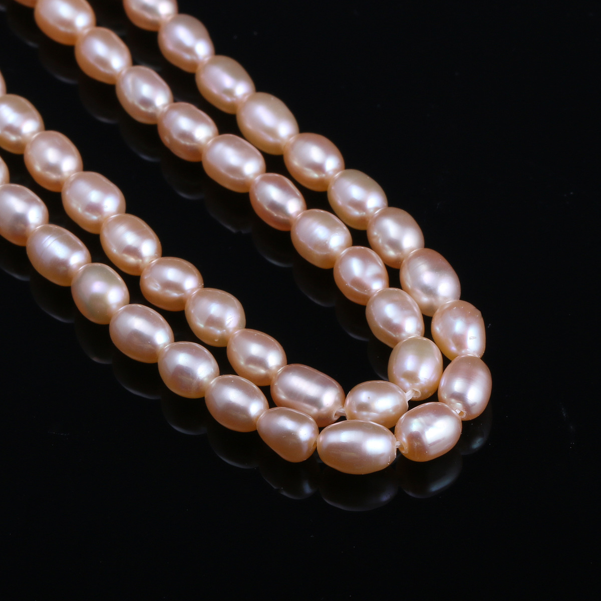 天然淡水珍珠串珠4-4.5mm米形珍珠打孔散珠珠宝制作DIY项链配件详情5