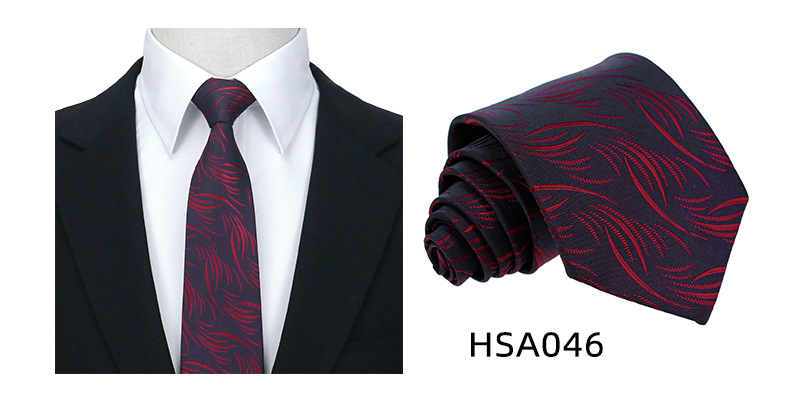 男士高级商务领带制服西装休闲7.5cm宽涤丝婚礼伴郎手打格子领带详情14