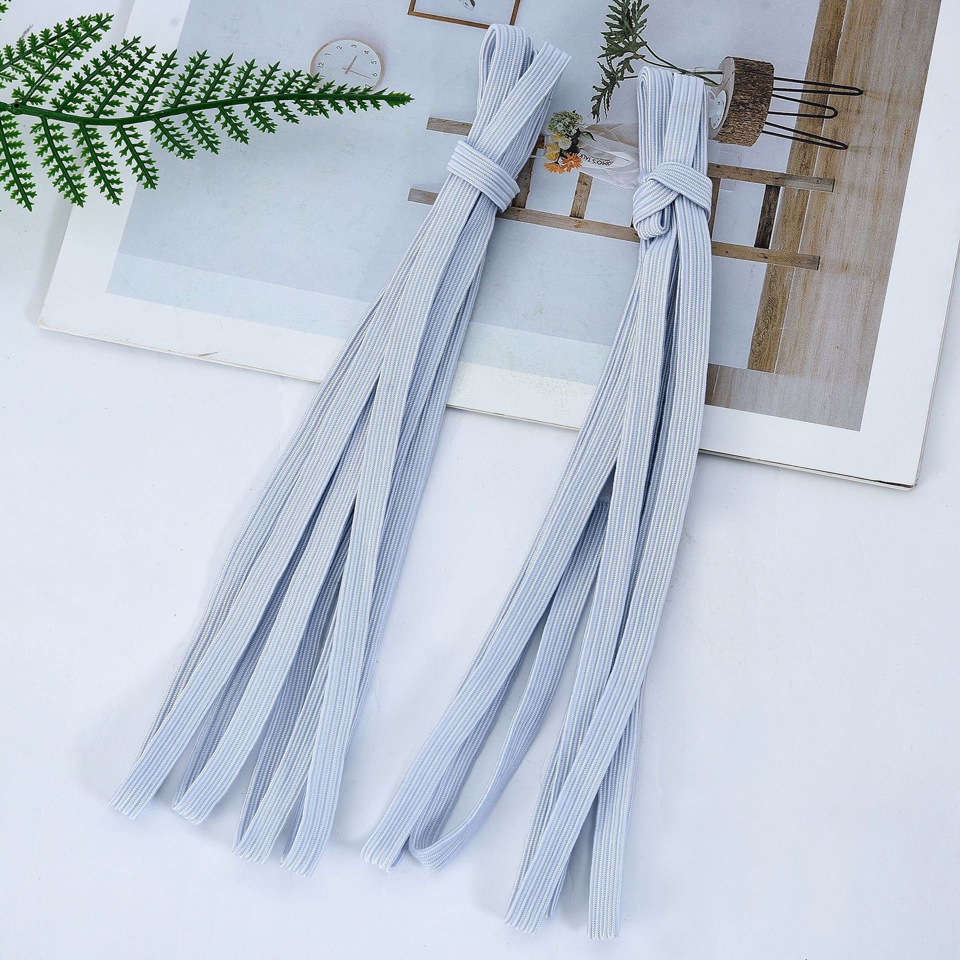 High-elasticity colored latex trouser straps: 0.7mm- 1.2cm, with a slightly flat elastic band, double-layer elastic band at the waist pic 9