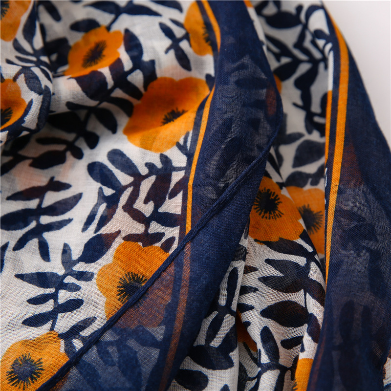 Japanese-style artistic and fresh cotton and linen scarf, retro patchwork Bohemian cashew print silk scarf, beautiful sun protection scarf, whisker, Korean cotton dense Bali gauze scarf shawl pic 19
