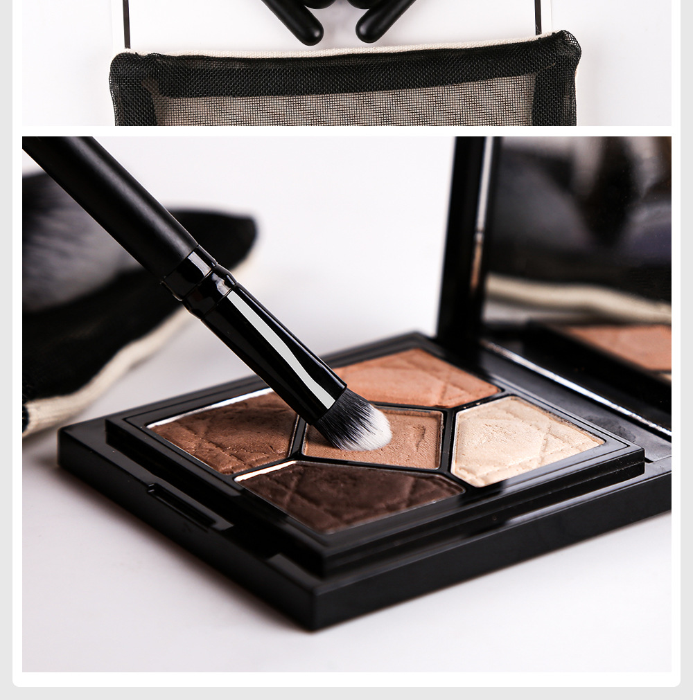 卓尔雅迷你化妆刷套装修容粉底液旅行便携黑色软毛美容护肤彩妆工具详情16