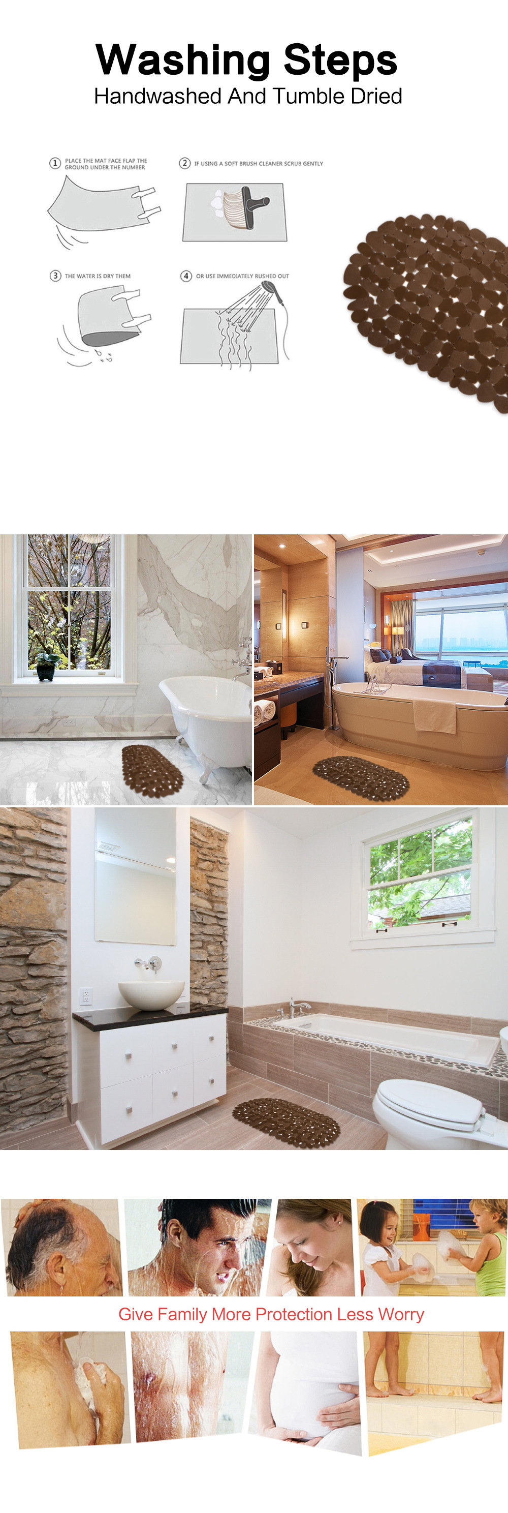 源头厂家定制贝壳石头浴室垫PVC卫生间垫浴缸脚垫详情10