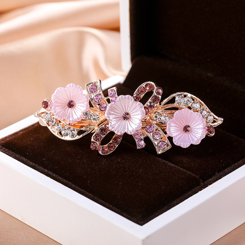 发夹高级感小香风马尾夹女士超闪轻奢水钻顶夹水晶盘发后脑勺头饰详情16