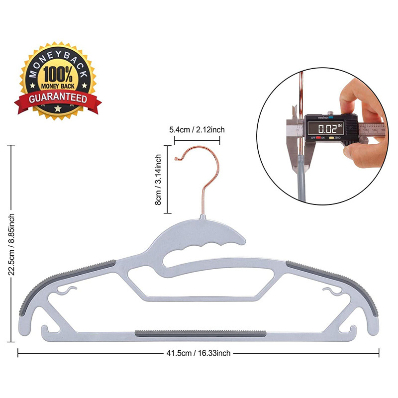 Dry and wet plastic anti-slip clothes hanger, multi-functional trouser rack, traceless windproof coat hanging rack, trouser support rack, clothes drying rack, rose gold pic 23