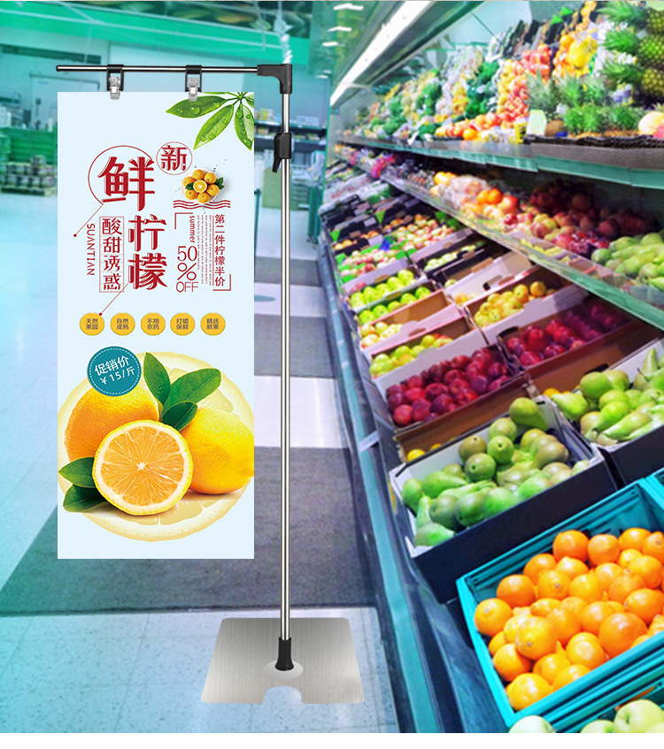Large floor-standing poster display stand, stainless steel retractable POP promotional advertisement paper stand, promotional information display stand, vertical promotional display stand for stores, commercial event notice support stand, outdoor promotional notice stand pic 8