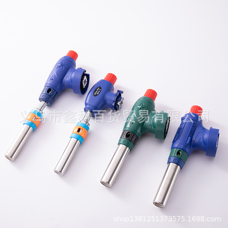 跨境现货卡式喷火器头户外烧烤烘焙焊枪火器铁管加长直冲喷火器详情11