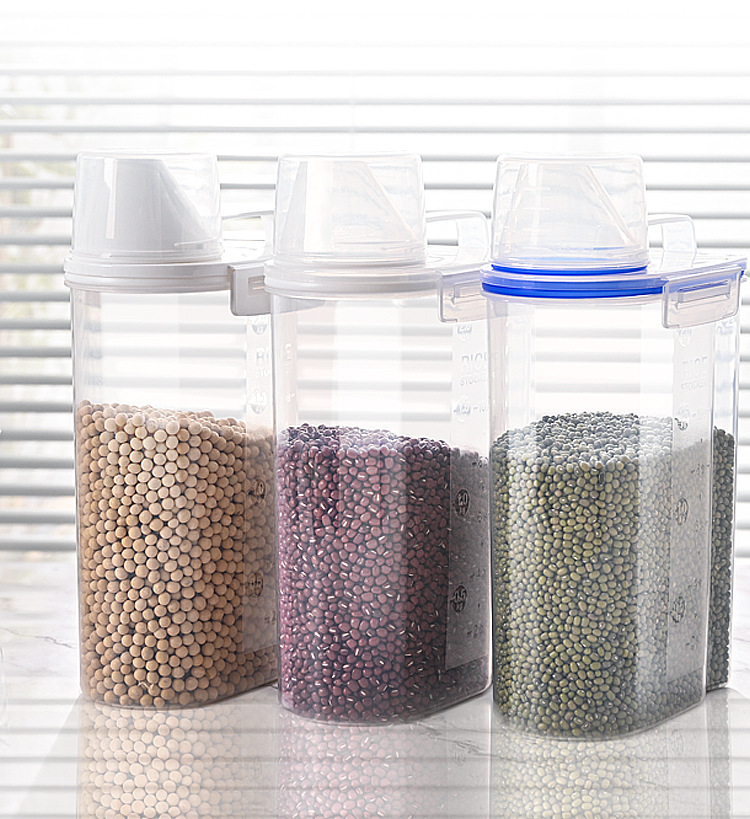 Carefully selected high-transparency plastic sealed cans for kitchen food storage, with LIDS and snap fasteners, as well as storage cans for grains and cereals pic 22